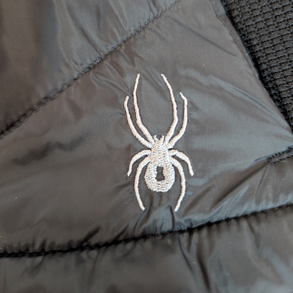 Spyder Therma Web Quilted Black Hooded Jacket Women Large - Picture 5 of 12